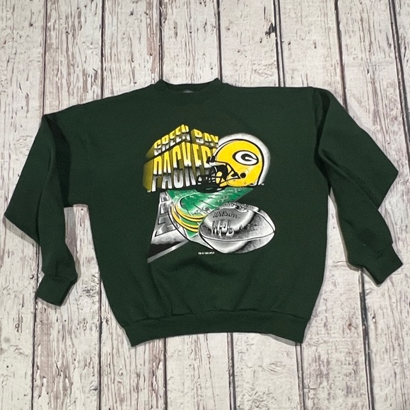 Vintage 90s Green Bay Packers NFL Football 1990s Crewneck Pullover Sweatshirt - Picture 1 of 3